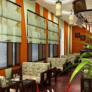 Rèm roman cho quán cà phê